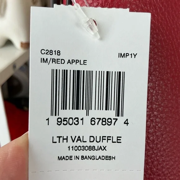 Coach C2818 Red Apple Pebbled Leather Shoulder Val Duffle Crossbody Hand Bag NWT - Picture 14 of 14